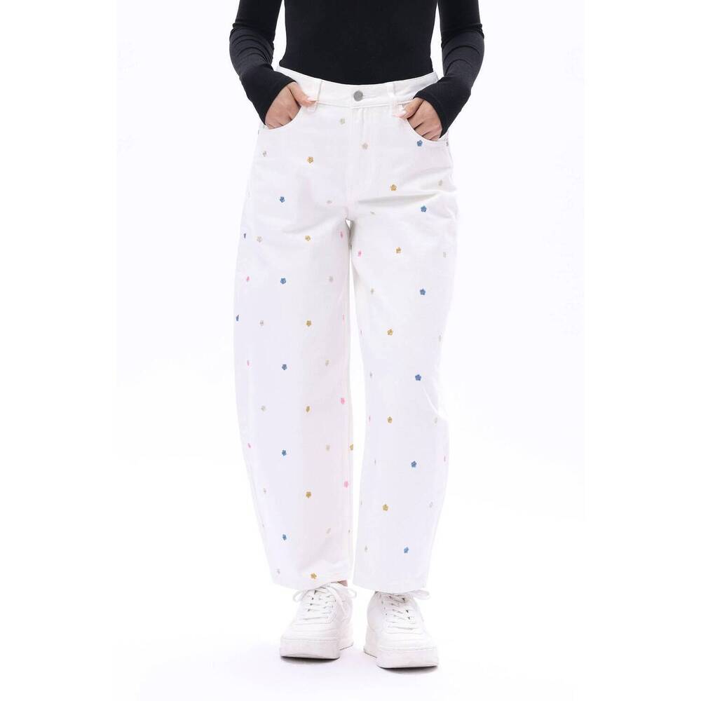 NEW BAYEAS berlin high rise barrel jeans in white